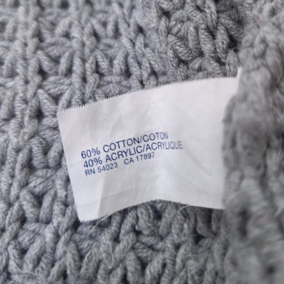 Gap Slouch Chunky Knit Open Cap Sleeve Cardigan W/ Pockets Gray Size Medium - Picture 4 of 6